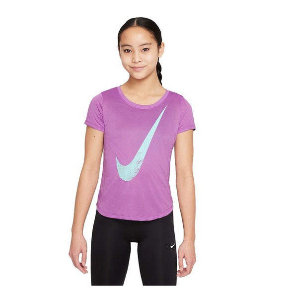 Nike Other - Girls Large Nike Lavender Tee with Mint Logo Dri Fit